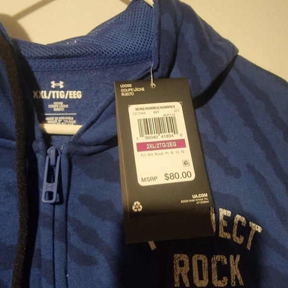 Under Armour Project Rock Rival Training Hoodie Mens Size XXL 1377444-471 - Picture 4 of 6